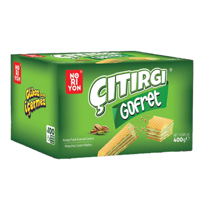 Noriyon Çıtırgı Gofret 400gr Antep Fıstıklı